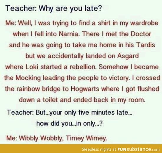 Wibbly wobbly timey wimey