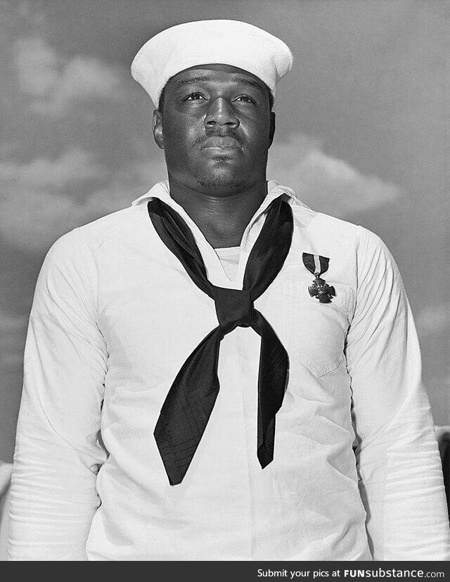 This is Doris Miller, the first Black recipient of the Navy Cross