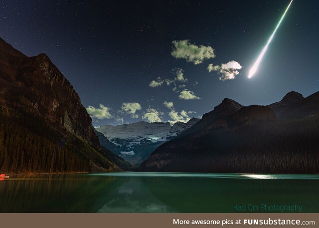 Fireball over Lake Louise