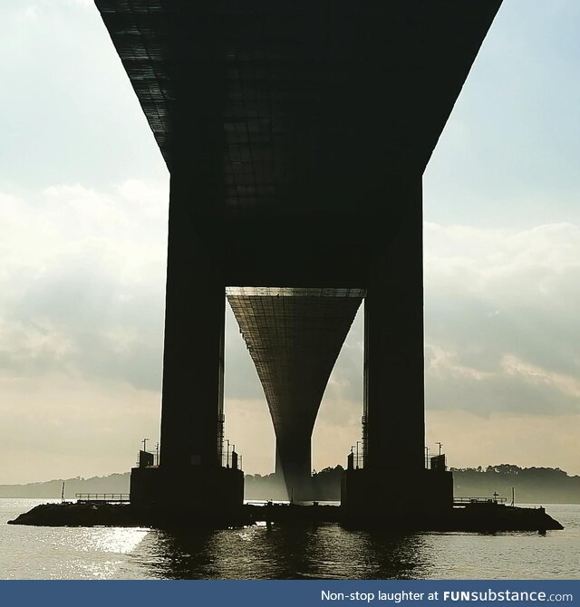 [OC] Under the Verazzano bridge in Brooklyn