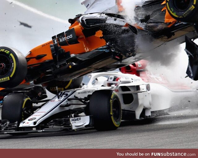 Charles Leclerc being saved by the halo; It was added after the crash that killed his god