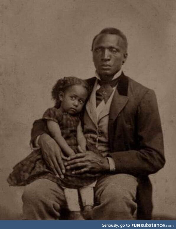 Portrait of a daughter sitting with her father, 1870s