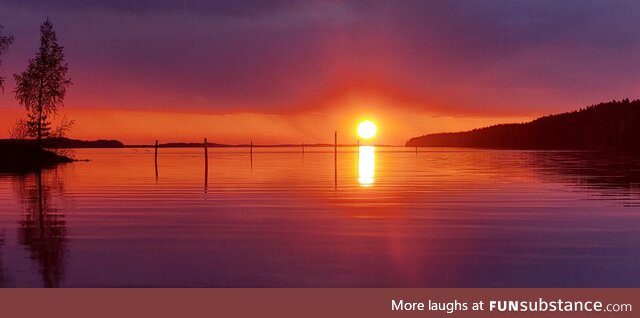 Sunset on the beach in Finland