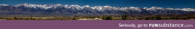 Eastern Sierra range using nine images stitched together. 9000x935. Original photo. Is 23