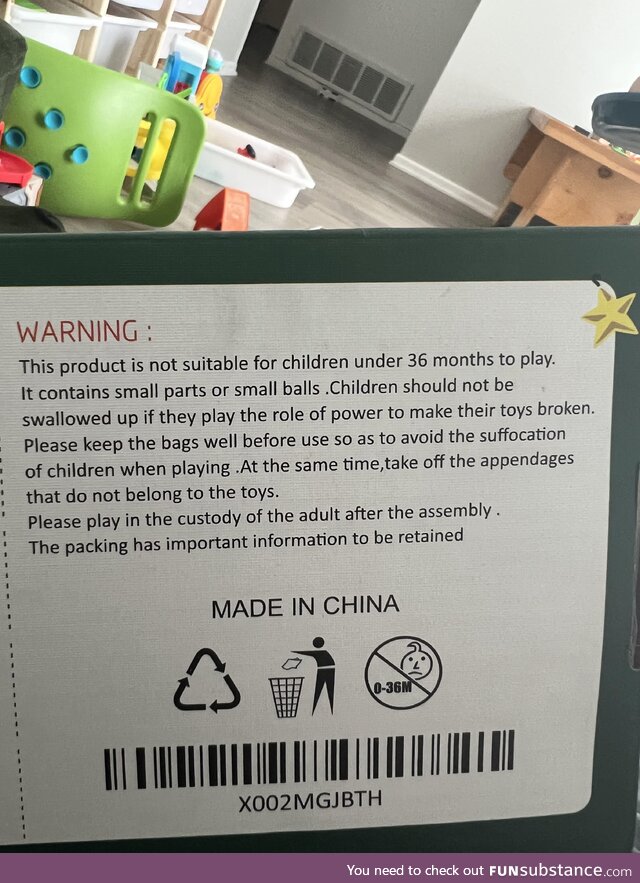 Good life instructions on the back of my son’s toy box