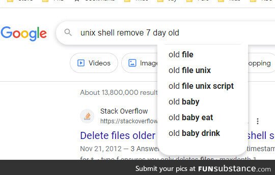 Why yes google, I do indeed want to remove a 7 day old baby