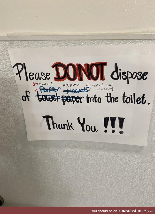 Sign I found in a restaurant bathroom