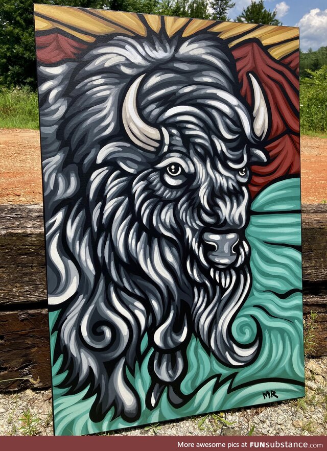 I painted a white buffalo (OC)