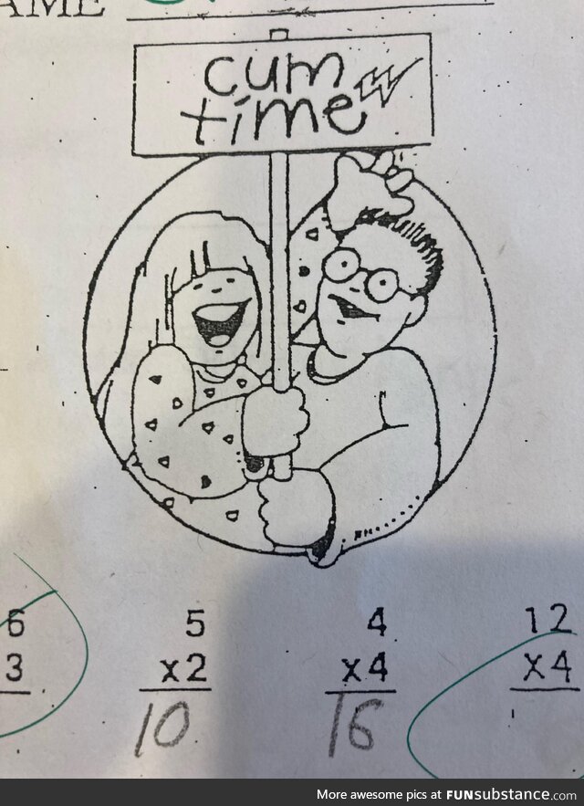 My sons math worksheet