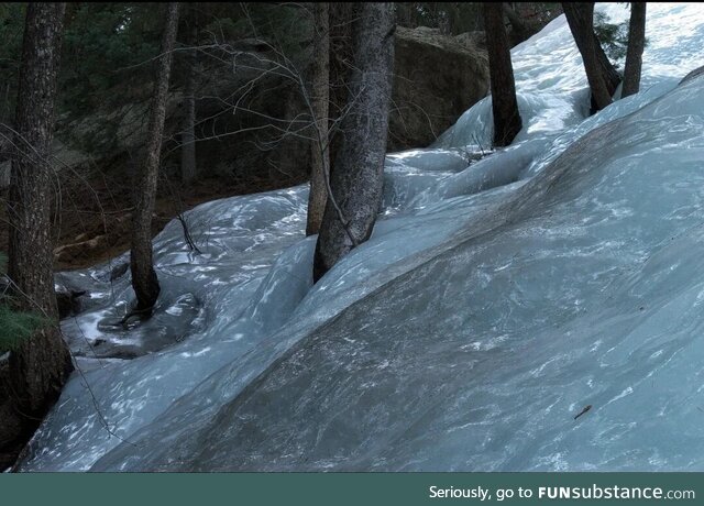 Flash-frozen river (Colorado Springs)