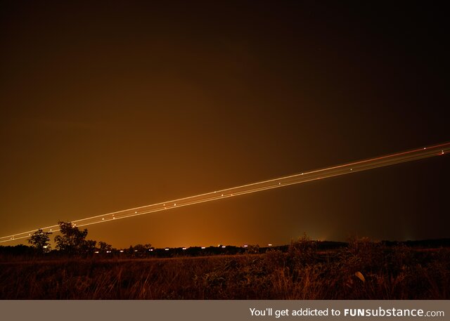 Long exposure landing at KLIA