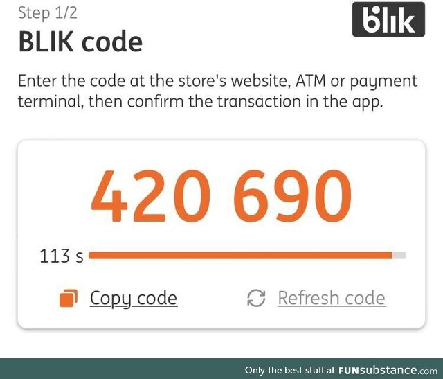 My BLIK code today