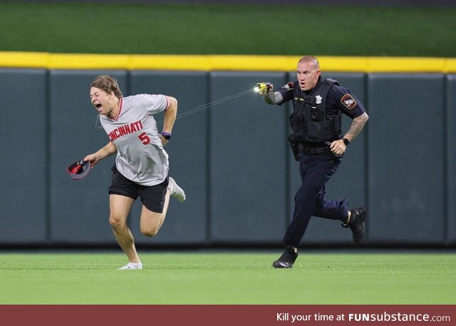 Fan gets tased on field