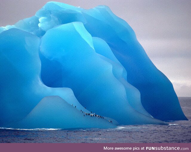 This flipped upside-down iceberg looks like modern art!