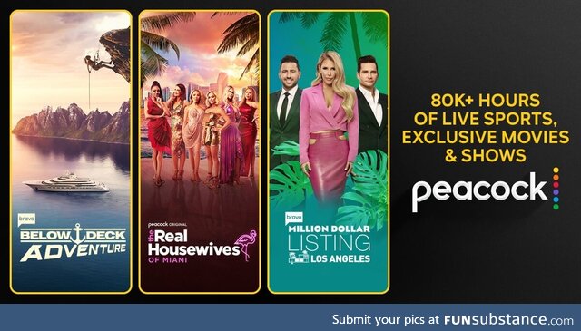 80k+ hours of exclusive movies and shows plus live sports
