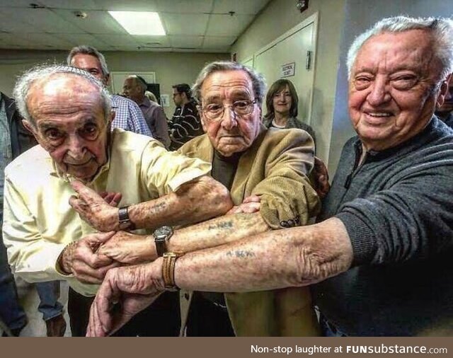 Three Jewish men who arrived at Auschwitz on the same day reunite 73 years later
