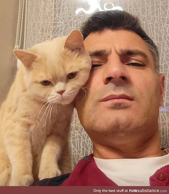 Olympic Shooter & Silver Medalist Yusuf Dikeç with his Cat