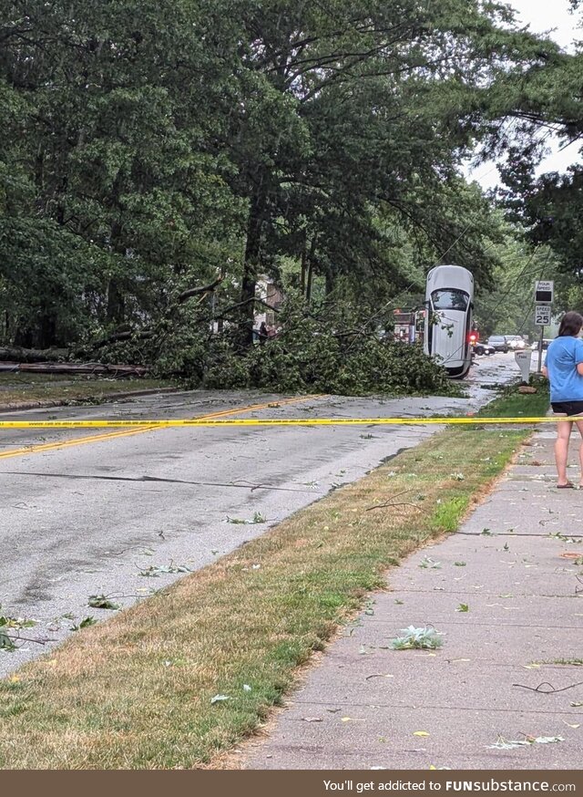 There was caution tape for a reason... They drove UP downed power lines. Sandusky, OH