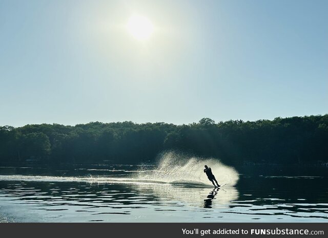 Waterskier on a lake in Wisconsin