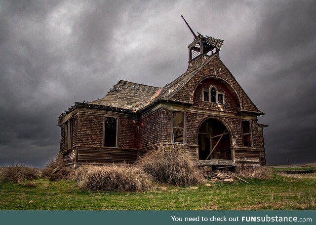 Abandoned schoolhouse in the ghost town of Govan, Washington