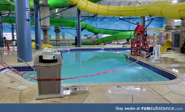 This pool has been closed for "code brown" for about 30 minutes... Which begs the