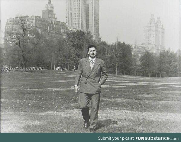 Fidel Castro in Central Park, New York, 1955