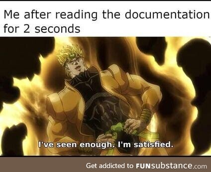 meAfterReadingDocumentation