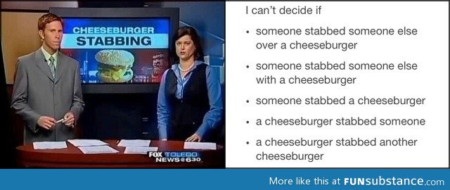 Cheeseburger stabbing