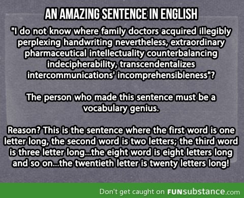 An amazing sentence in english