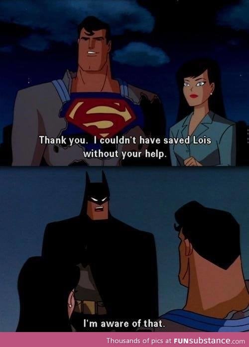 Batman and modesty go hand in hand