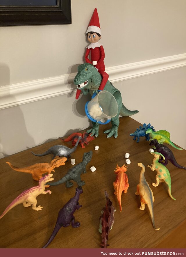 The baby sitter took a turn at Elf on the Shelf and killed it