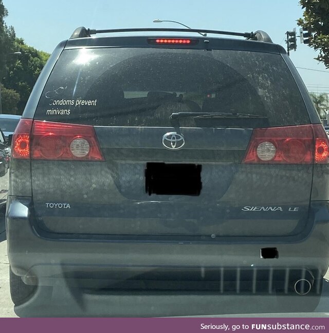 The sticker in the window