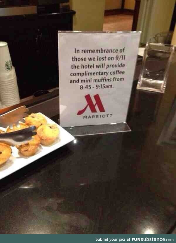 The Marriott's thirty-minute mini muffin memorial
