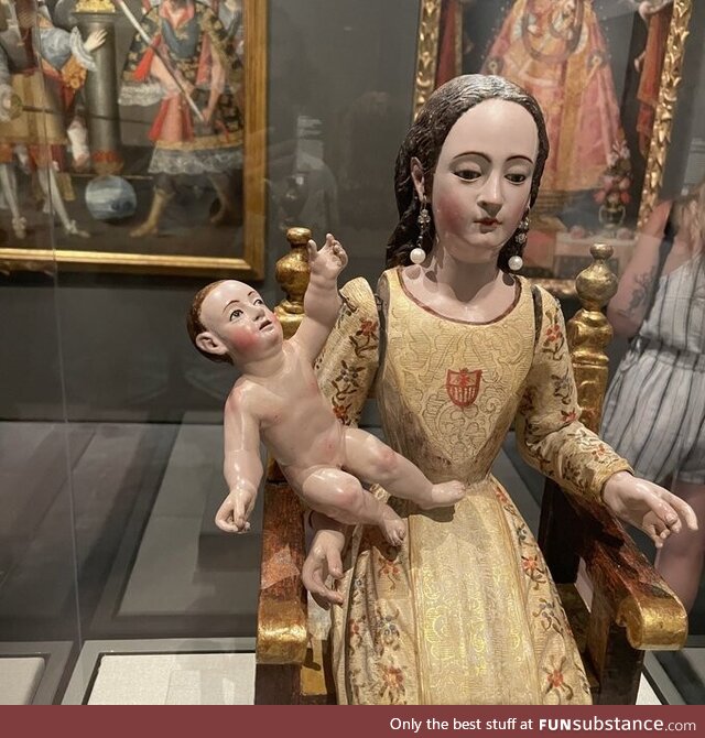 This baby Jesus sculpture at LA Museum of Art looks like Mark Zuckerberg
