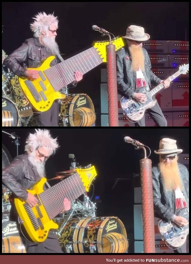 ZZ Top's newest member plays a 17 string bass