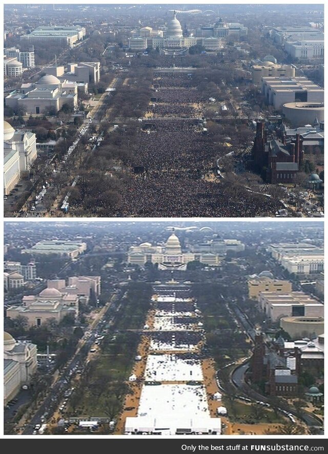 Obama & trump inaugural crowds