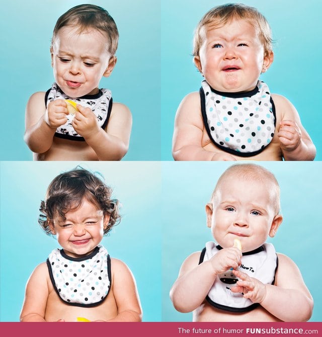 Photographer gets toddlers to suck on lemons then photographs their reactions