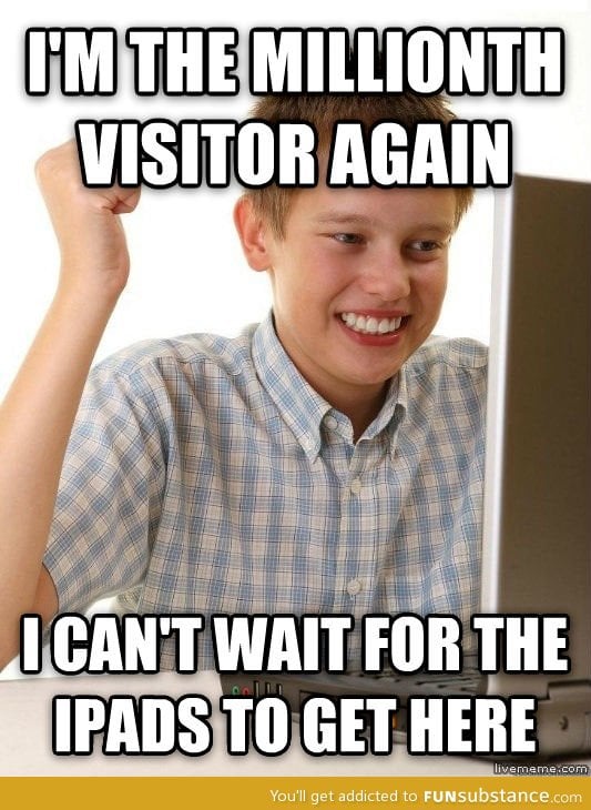 A website's "millionth" visitor