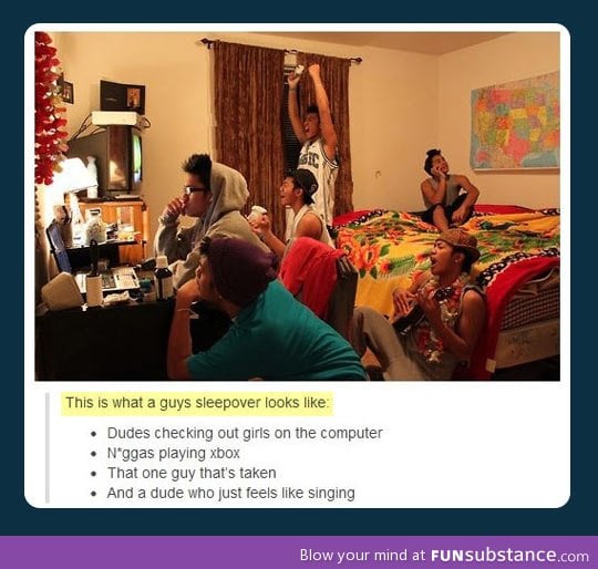 What a guys' sleepover looks like