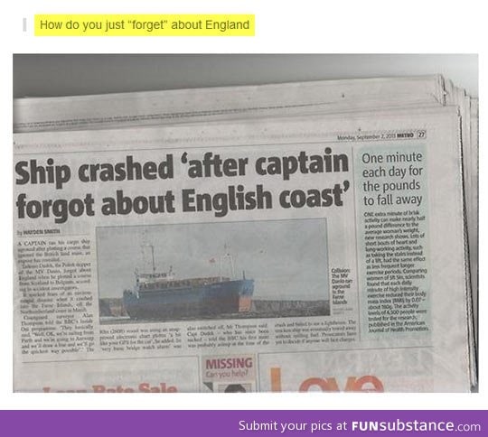 How do you just "forget" about England?