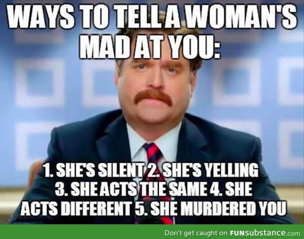 How to tell a woman is mad at you