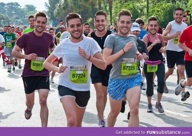 Ridiculously photogenic marathon guy