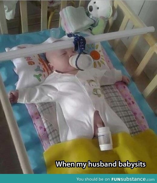 When husbands babysit