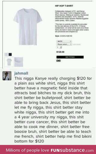 Kanye's white tee