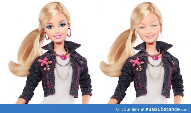 Barbie without makeup