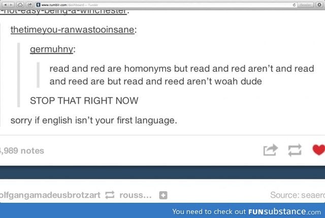 Read, red, read, reed