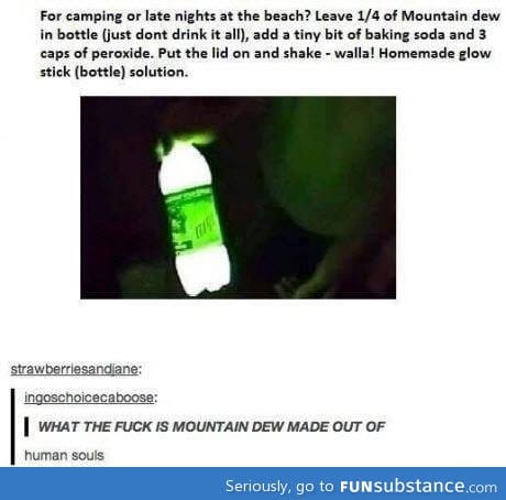 Glow in the dark Mountain Dew