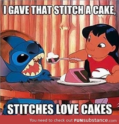 Stitch loves cake