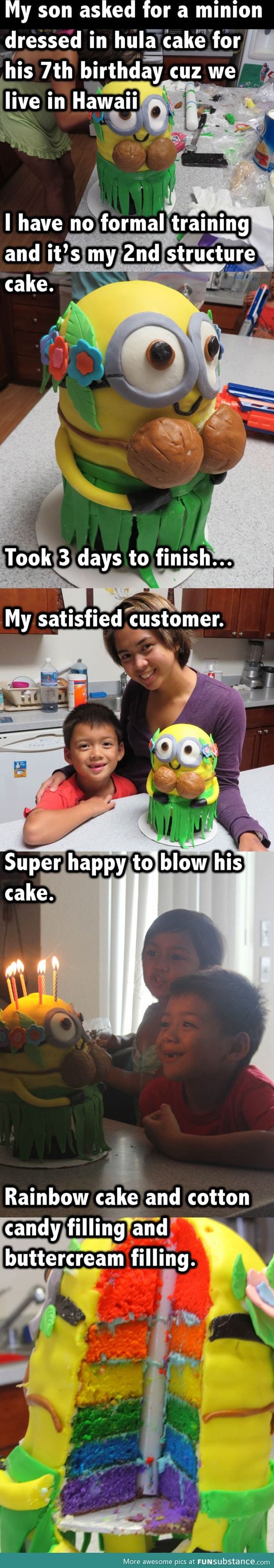 Hawaiian Minion Cake