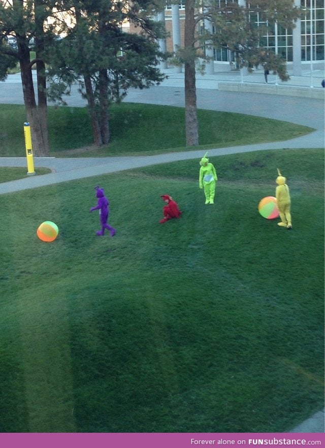 These guys at my university really committed to their group costume